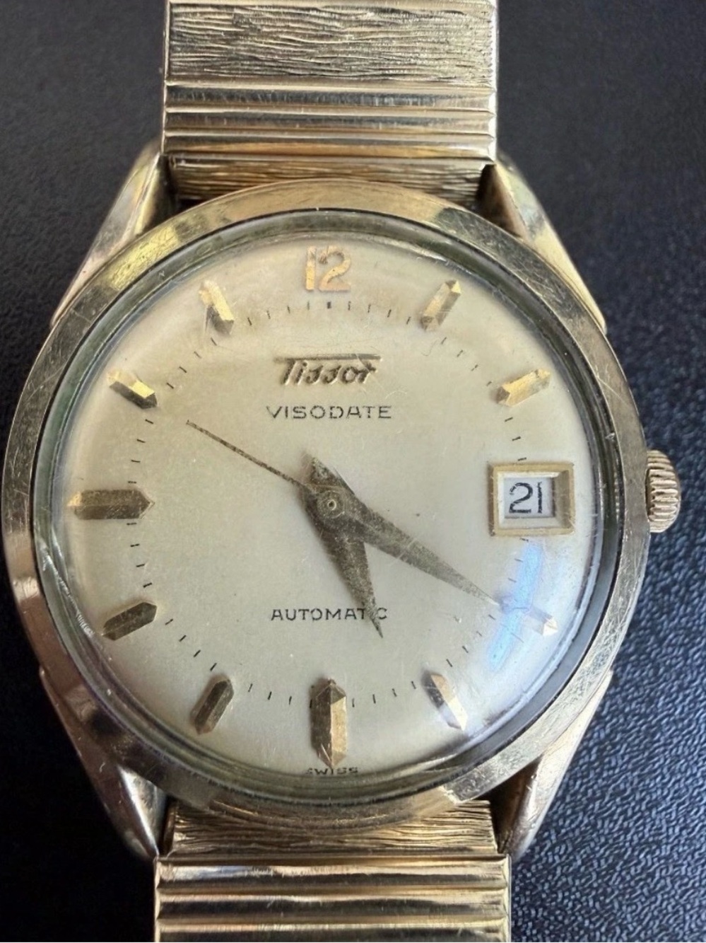 1950’s Tissot Visodate 10K GF Hand-Winding Silver Dial Date Vintage